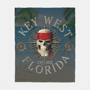 Key West Pirate Skull Fleece Deken