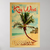 Key West Poster Florida Palm Tree Beach (Voorkant)