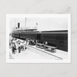 Key West Railroad Station laadschip vanuit Cuba Briefkaart