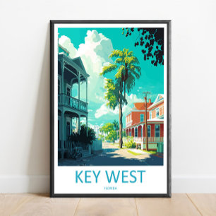 Key West Reisprint Muurkunst Key West Muur Kunst Poster