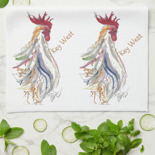 Key West Rooster Junior Dish Cloth Theedoek (Gevouwen)