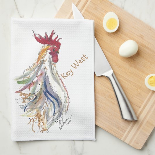 Key West Rooster Junior Dish Cloth Theedoek (Quarter Fold)