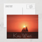 Key West, Sailboot op Sunset Briefkaart (Voorkant / Achterkant)