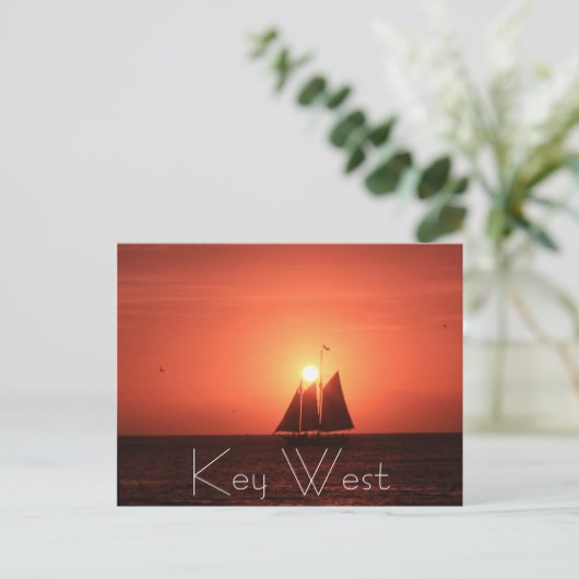 Key West, Sailboot op Sunset Briefkaart (Staand voorkant)