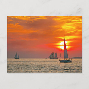 Key West Sailships op Sunset Briefkaart