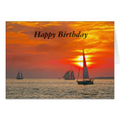Key West Sailships Sunset Happy Birthday (Voorkant Horizontaal)