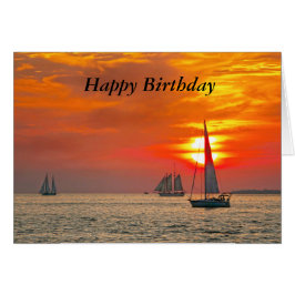 Key West Sailships Sunset Happy Birthday