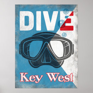 Key West  Scuba-duikmasker Poster