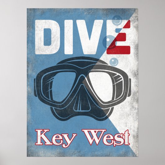 Key West  Scuba-duikmasker Poster (Voorkant)