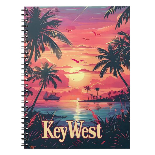 Key West Serenity: Tropische zonsondergang Notitieboek (Voorkant)