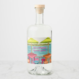 Key West-sfeer Bachelorette-weekend Likeurfles Etiket