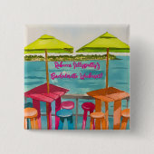 Key West-sfeer Bachelorette-weekend Vierkante Button 5,1 Cm (Voorkant)