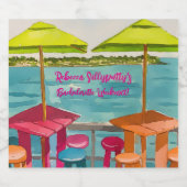 Key West-sfeer vrijgezellenweekend Likeurfles Etiket (Enkel label)