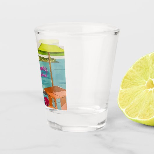 Key West-sfeer vrijgezellenweekend Shot Glas (Rechts)