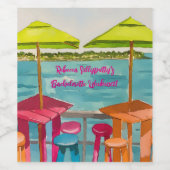 Key West-sfeer vrijgezellenweekend Wijn Etiket (Enkel label)