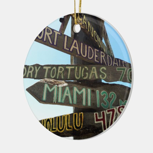 Key West Signs Keramisch Ornament (Links)