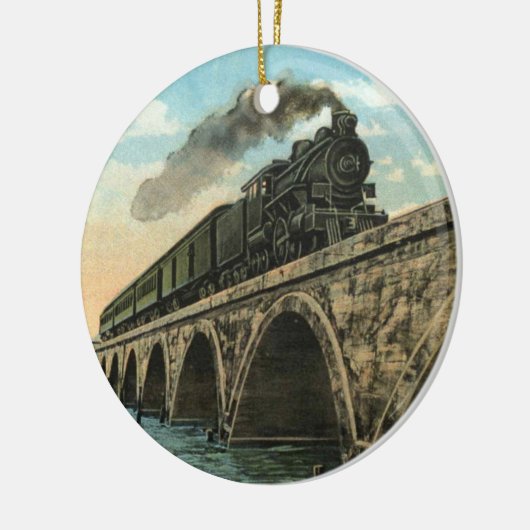 Key West-stoomlocomotief Keramisch Ornament (Links)