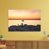 Key West Sunset Boat Rocky Shore Florida Keys Canvas Afdruk (Insitu (Woonkamer))
