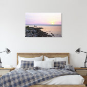 Key West Sunset Boat Shoreline Florida Keys Canvas Afdruk (Insitu (Slaapkamer))
