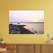 Key West Sunset Boat Shoreline Florida Keys Canvas Afdruk (Insitu (Woonkamer))