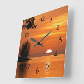 Key West Sunset Large Clock Vierkante Klok (Hoek)