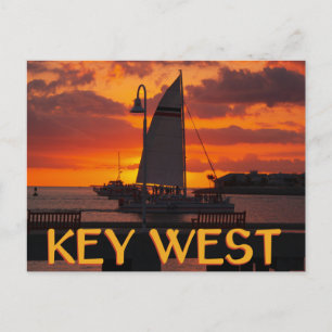 Key West Sunset met Boats Briefkaart