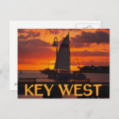 Key West Sunset met Boats Briefkaart (Voorkant / Achterkant)