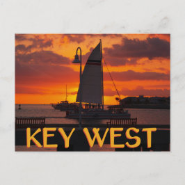 Key West Sunset met Boats Briefkaart