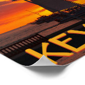 Key West Sunset met Boats Poster (Hoek)