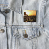 Key West Sunset Pin Vierkante Button 5,1 Cm (In situ)