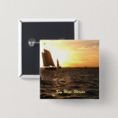 Key West Sunset Pin Vierkante Button 5,1 Cm (Voorkant /achterkant)