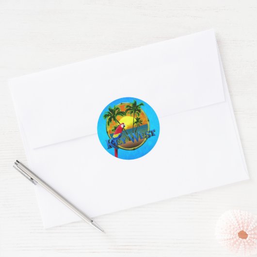 Key West Sunset Ronde Sticker (Envelop)