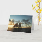 Key West Sunset Sail Foto Wenskaart Kaart (Gele Bloem)