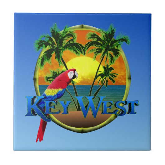 Key West Sunset Tegeltje (Voorkant)