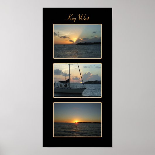 Key West sunset triptych Poster (Voorkant)