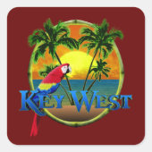 Key West Sunset Vierkante Sticker (Voorkant)