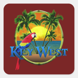 Key West Sunset Vierkante Sticker
