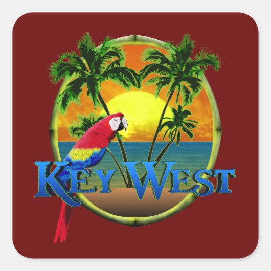 Key West Sunset Vierkante Sticker (Voorkant)
