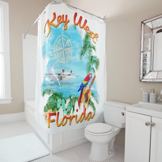 Key West Tropical Rock Douchegordijn (In situ)