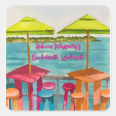 Key West Vibes Meisjesweekend Vierkante Sticker (Voorkant)