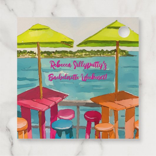 Key West Vibes vrijgezellenweekend Bedankjes Labels (Achterkant)