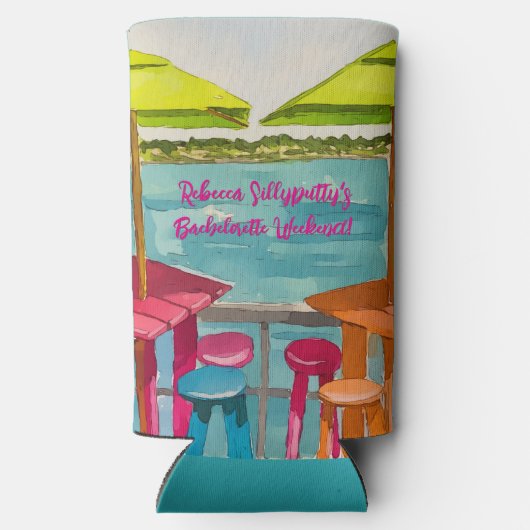 Key West Vibes vrijgezellenweekend Seltzer Blikjeskoeler (Achterkant)