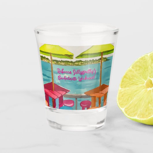 Key West Vibes vrijgezellenweekend Shot Glas (Voorkant)
