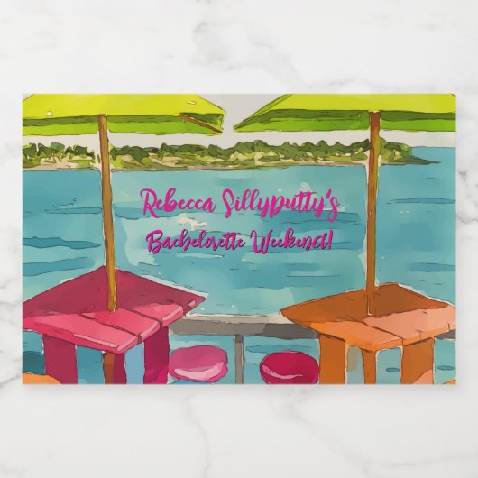 Key West Vibes vrijgezellenweekend Sparkling Wijnetiket (Enkel label)