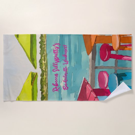 Key West Vibes vrijgezellenweekend Strandlaken (Voorkant)