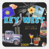 Key West Vierkante Sticker (Voorkant)