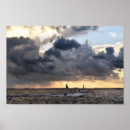 Key West Vissen Boat, Florida Poster