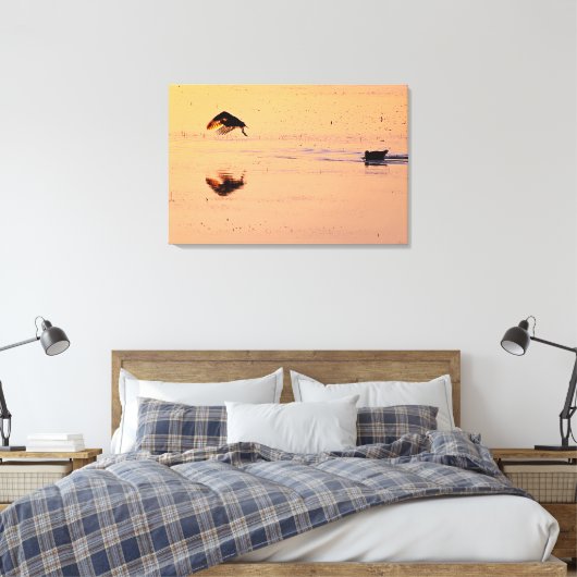 Key West Vogels Vliegende Zonsondergang Florida Ke Canvas Afdruk (Insitu (Slaapkamer))