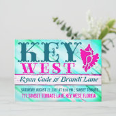 KEY WEST Wood Champagne Metallic Kaart (Staand voorkant)