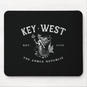 Key West Zeemeermin Conch Republiek Vintage Scuby Muismat